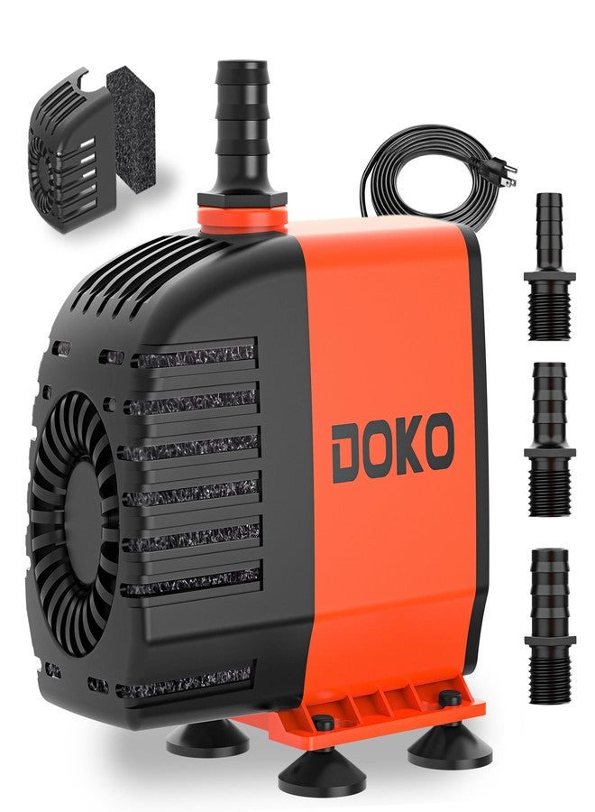 Doko Submersible Water Pump,720GPH Aquarium Water Pump with Extended Mesh Cover and Sponge,Ultra Quiet Pond Pump with 6Ft Power Cord for Fountains,Fish Tanks,Hydroponics,and Waterfalls - Image 1